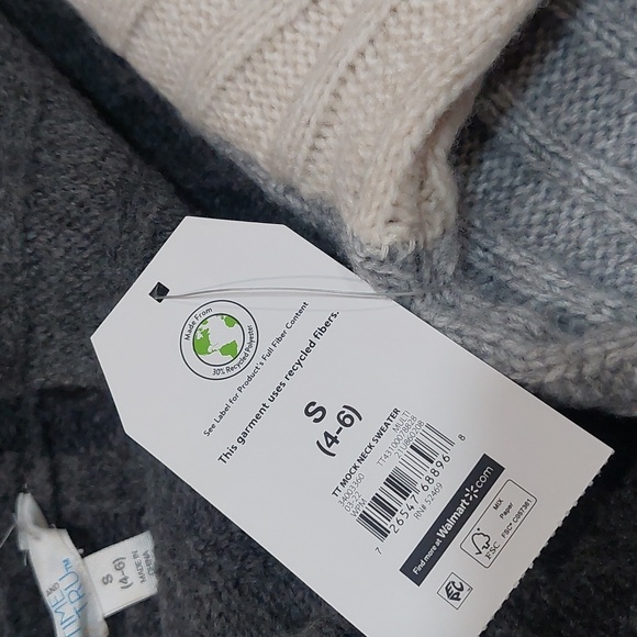 NWT Time And Tru Color Block Mock Neck Knit Sweater Womens Size Small - Picture 9 of 10